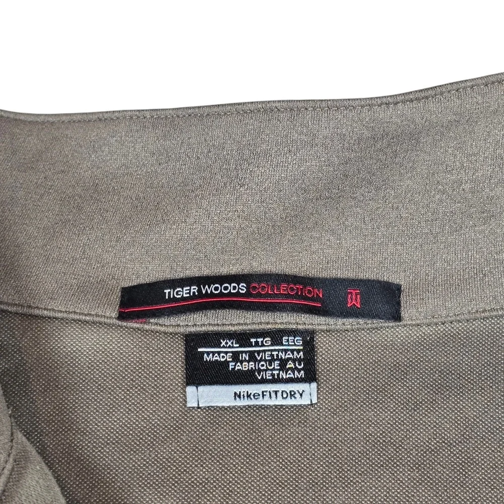 Nike Tiger Woods Collection 1/4 Zip Brown Pullover Jacket WB LOGO- Men's Sz XXL